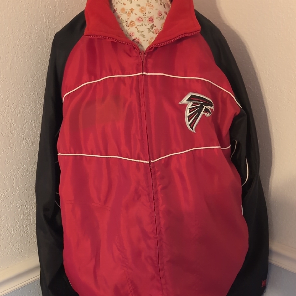 Red and Black Jacket with Atlanta Falcons Logo